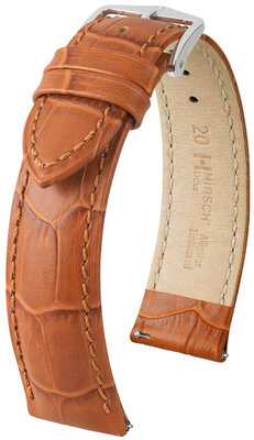 Lederband Hirsch Duke S 01028375-1, braun, Kalbsleder, verkürzte Länge