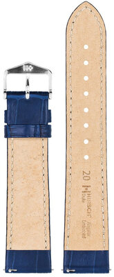 Leder-Uhrenarmband Hirsch Duke S 01028380-2, blau, Kalbsleder, Länge S, Quick Release
