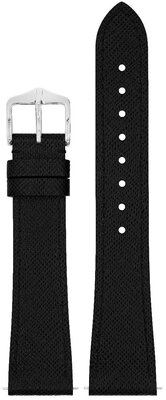 Leder-Uhrenarmband Hirsch Giffone M 01875150-2, schwarz, Kalbsleder, Länge M, Quick Release