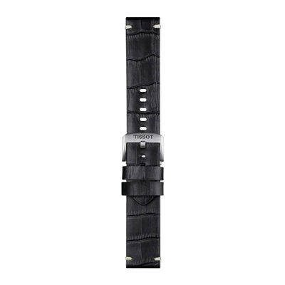 Leder-Uhrenarmband Tissot T852.046.775 22mm, schwarz, Quick Release
