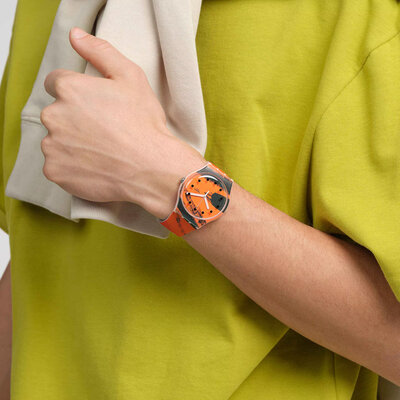 Swatch Barns-Grahams Orange and Red on Pink SUOZ362