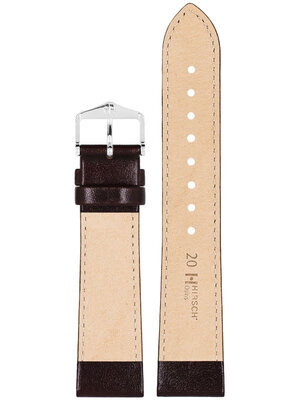 Leder-Uhrenarmband Hirsch Osiris M 03475110NQ-1, braun, Kalbsleder, Länge M