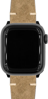 Leder-Uhrenarmband Hirsch Serro L 05564070-2, braun, Wildleder, Limited Edition, Länge L, Quick Release