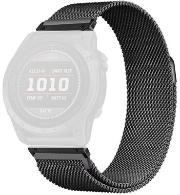 Stahlarmband Ricardo 22mm (pro Garmin Fenix 8/7/6 (47mm), Epix 2 aj.), schwarz, QuickFit