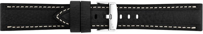 Leder-Uhrenarmband Morellato Carra 6023E22.019 M, schwarz, recyceltes Material