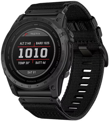 Textilband Ricardo 26mm (für Garmin Fenix 8/7X/6X (51mm), Tactix etc.), schwarz, QuickFit