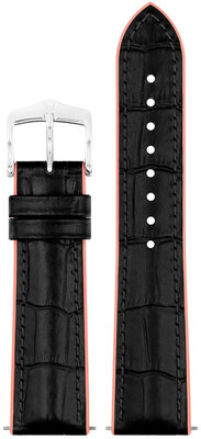 Leder-Uhrenarmband Hirsch Andy M 0922328150-2, schwarz, Kalbsleder/Naturkautschuk, Länge M, Quick Release