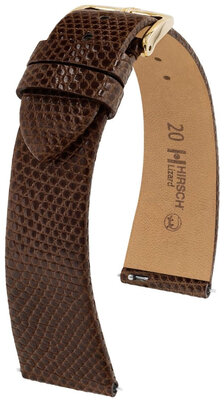 Lederband Hirsch Lizard L 01866010-1, braun, Eidechsenleder