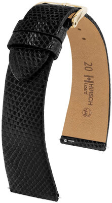 Lederband Hirsch Lizard XL 01866250-1, schwarz, Eidechsenleder