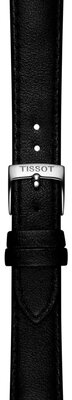 Lederarmband Tissot T852.050.317 16mm, schwarz, Öko-Leder