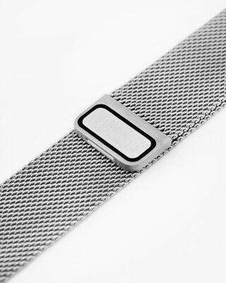 Edelstahlarmband Hirsch Milanaise L 30161434-2, silber, magnetisch, Länge L, Quick Release