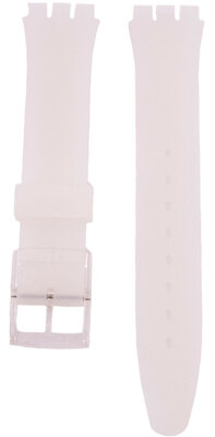 Silikonarmband Ricardo 16mm (für Swatch), weiß, transparent