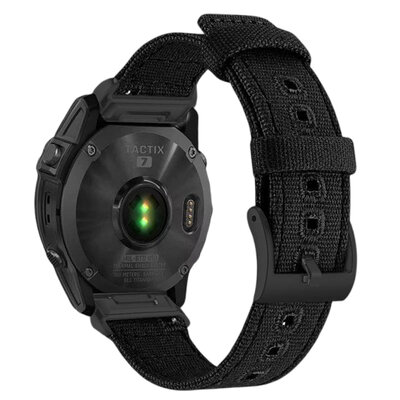 Ricardo Nylon-Armband 22mm (für Garmin Fenix 8/7/6 (47mm), Epix 2 etc.), schwarz V4, QuickFit
