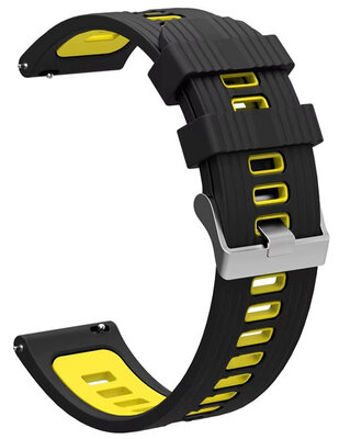 Silikonband Ricardo 20mm (für Garmin Fenix 8/7S/6S (43mm), etc.), schwarz V2, Quick Release