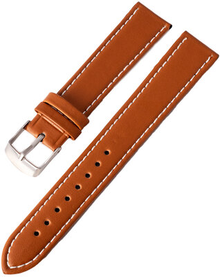 Ricardo Bologna Lederband, orange-braun mit weißen Nähten
