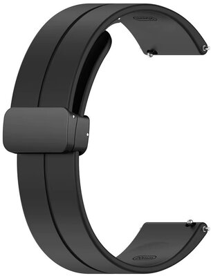Silikonarmband Ricardo 22mm (für Huawei Watch GT 4, 5), schwarz, Schnellverschluss
