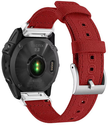 Ricardo Nylon-Armband 22mm (für Garmin Fenix 8/7/6 (47mm), Epix 2 etc.), rot, QuickFit