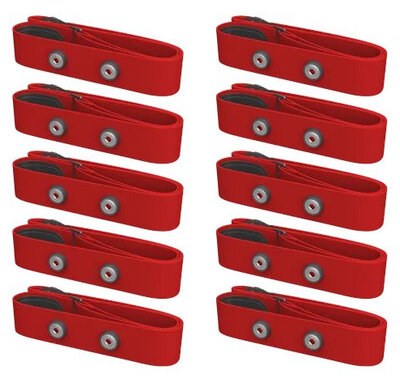Polar 10er-Set Brustgurte ohne Sensor, rot, Größe M-XXL