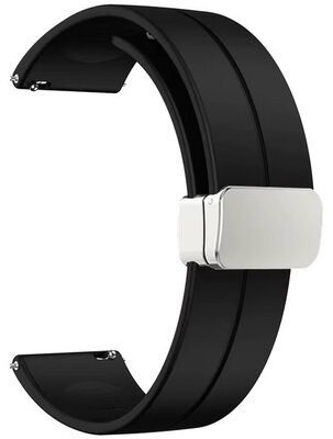 Silikonband Ricardo 20mm (für Amazfit Active 2), schwarz V1, Quick Release