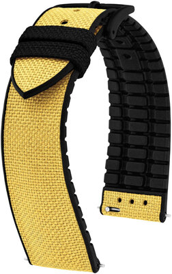 Textilband Hirsch Arne L 0925090072-5, gelb, Textil/Naturkautschuk, Länge L, Quick Release