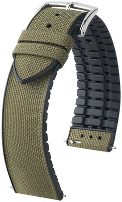 Textilband Hirsch Arne M 0925090140-2, grün, Textil/Naturkautschuk, Länge M, Quick Release