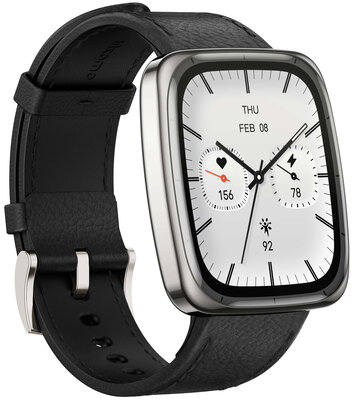 Amazfit Active 2 (Square) Black Leather (+Ersatz-Uhrenarmband)