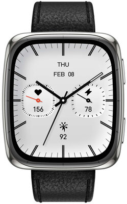 Amazfit Active 2 (Square) Black Leather (+Ersatz-Uhrenarmband)