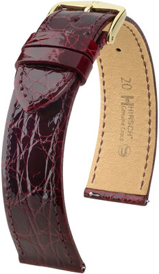 Lederband Hirsch Genuine Croco L 18920860-7, rot, Krokodilleder, Länge L, Quick Release