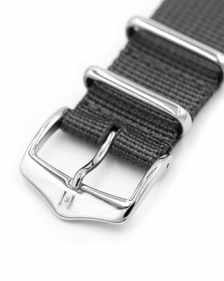 Textil-Uhrenarmband Hirsch Rush Recycle XL 40536030-2, grau, Länge XL