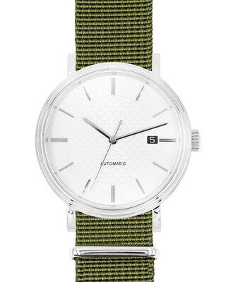 Textil-Uhrenarmband Hirsch Rush Recycle XL 40536040-2, grün, Länge XL