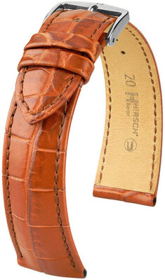 Lederband Hirsch Baron L 08404079-2, orange, Krokodilleder, Länge L