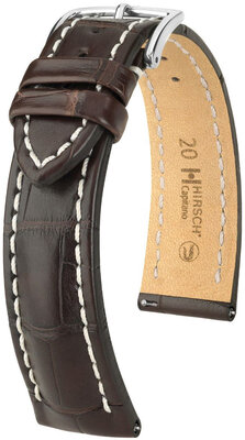 Lederband Hirsch Capitano L 04807019-2, braun, Alligatorleder, Länge L, Quick Release