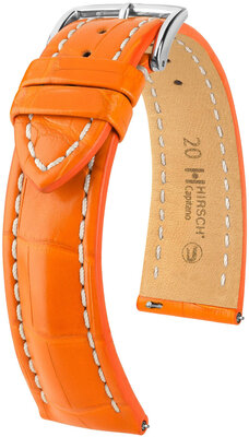 Lederband Hirsch Capitano L 04807076-2, orange, Alligatorleder, Länge L, Quick Release
