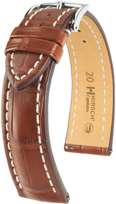 Lederband Hirsch Capitano L 04807079-2, orange, Alligatorleder, Länge L, Quick Release