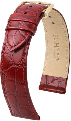 Lederband Hirsch Crocograin 12302860NQ-1, Rot, Kalb