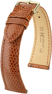 Lederband Hirsch London 04366170-7, Braun, Eidechsenhaut, Quick Release