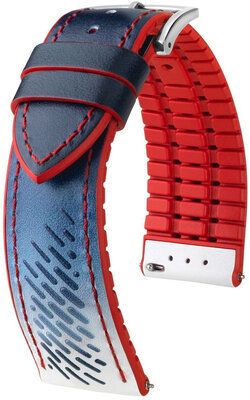 Lederband Hirsch Soccer L 0922002080-2, blau, Kalbsleder, Länge L, Quick Release
