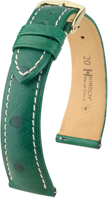 Lederband Hirsch Massai Strauß L 04362041-7, grün, Straußenleder, Länge L, Quick Release