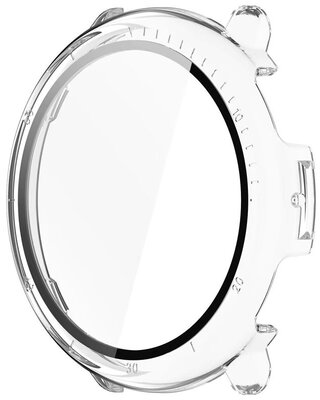 Schutzhülle (pro Amazfit Active 2, round), Kunststoff, transparent + Glas