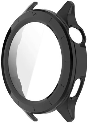 Schutzhülle (für Xiaomi Watch S4 47mm), Kunststoff, schwarz + Schutzglas