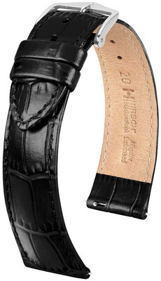 Hirsch Louisianalook Lederband L 03427050-2, schwarz, Kalbsleder, Länge L, Schnellverschluss