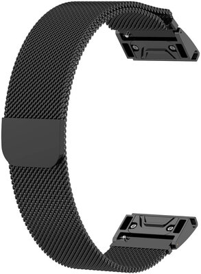 Stahlarmband Ricardo 20mm (pro Garmin Fenix 8/7S/6S (43mm), aj.), schwarz V2, QuickFit