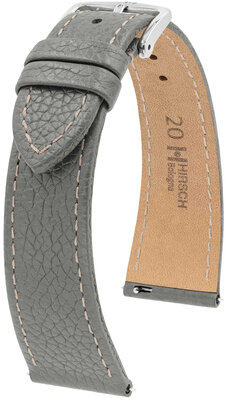 Lederband Hirsch Bologna 01802130-2, Grau, Kalb, Quick Release
