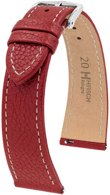 Lederband Hirsch Bologna 01802160-2, Rot, Kalb, Quick Release
