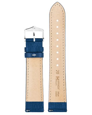 Leder-Uhrenarmband Hirsch Boston L 01302080-2, blau, Kalbsleder, Länge L, Quick Release