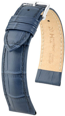 Lederband Hirsch Duke 01028180NQ-2, Blau, Kalb