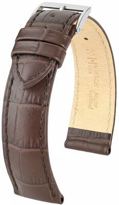 Leder-Uhrenarmband Hirsch Duke L 01028010NQ-2, braun, Kalbsleder, Länge L