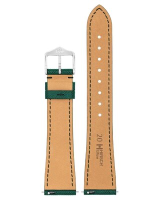 Leder-Uhrenarmband Hirsch Giffone L 01875040-2, grün, Kalbsleder, Länge L, Quick Release