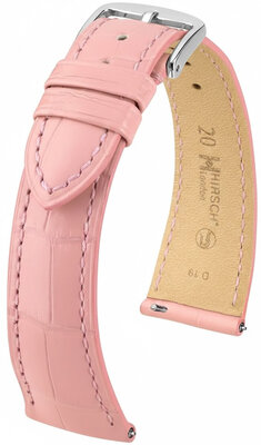 Lederband Hirsch London 04207122-2, Rosa, Alligatorenhaut, Quick Release