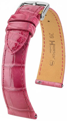 Lederband Hirsch London 04207124-2, Rosa, Alligatorenhaut, Quick Release